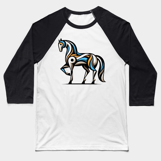 Horse illustration. Illustration of a horse in cubism style Baseball T-Shirt by gblackid